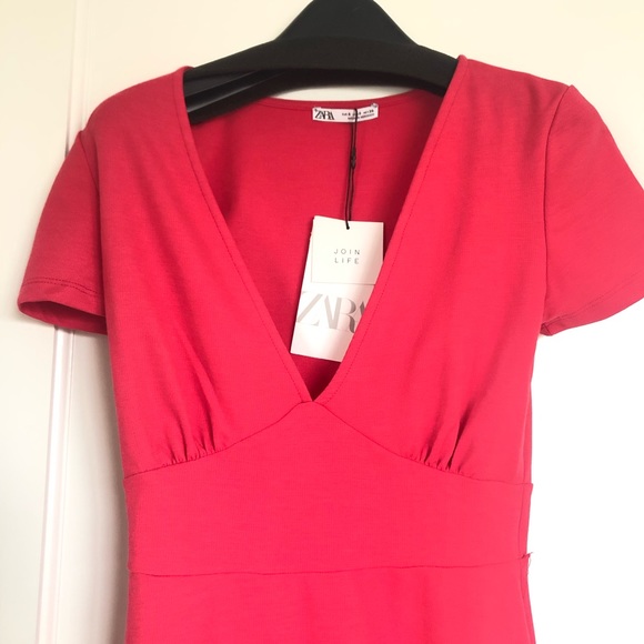 NWT- ZARA- V-neck dress - Picture 2 of 5